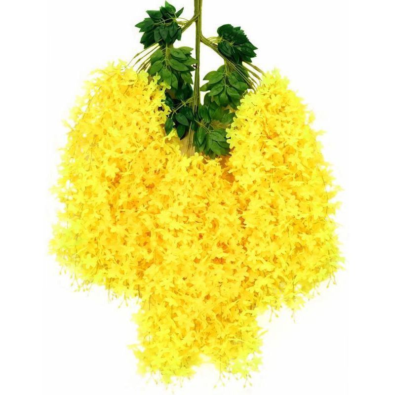 ArtificialLilacWisteria-Yellow-110CM-12-StemPack - Image 1