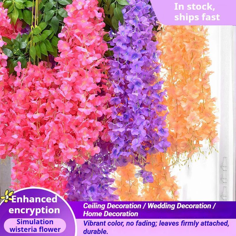 ArtificialLilacWisteria-Yellow-110CM-12-StemPack - Image 2
