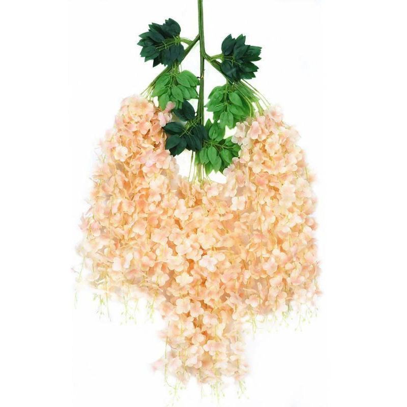 ArtificialWisteriaFlowers-Champagne-110CM-12-StemPack - Image 1