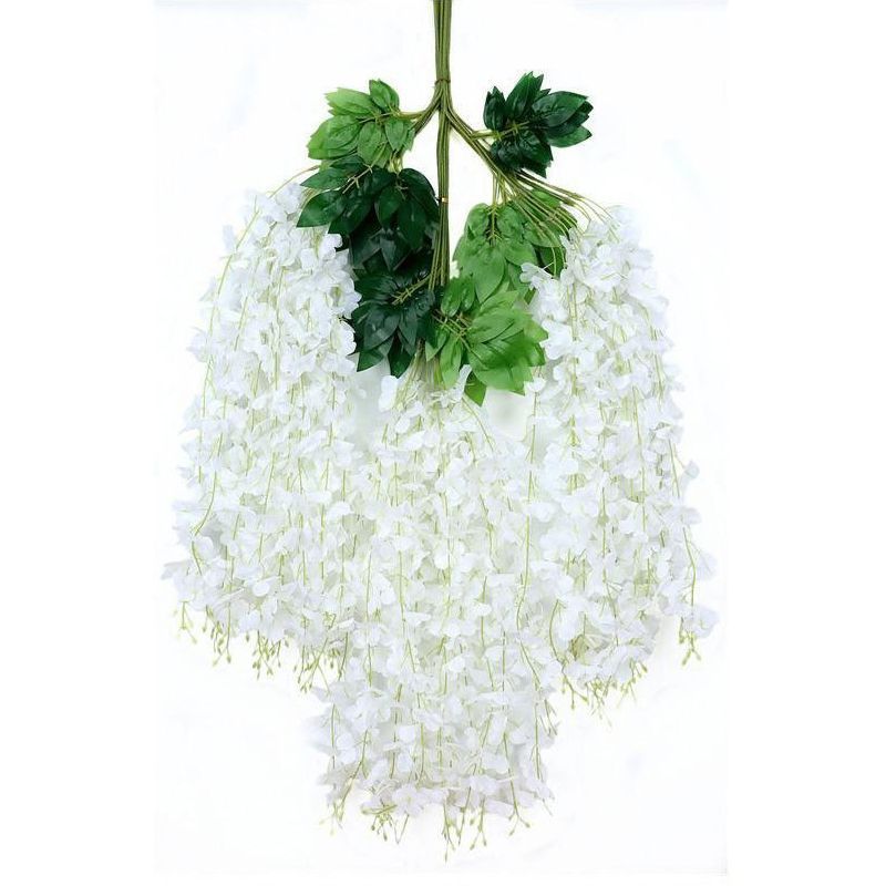 ArtificialWisteriaFlowers-CreamWhite-110CM-12-StemPack - Image 1