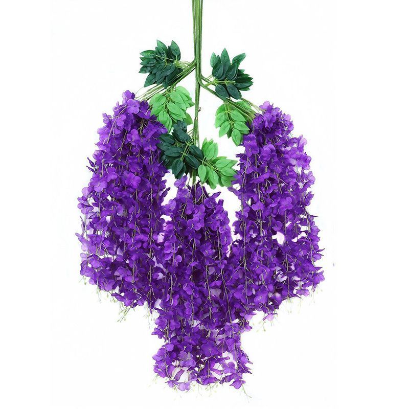 ArtificialWisteriaFlowers-DarkPurple-110CM-12-StemPack - Image 1