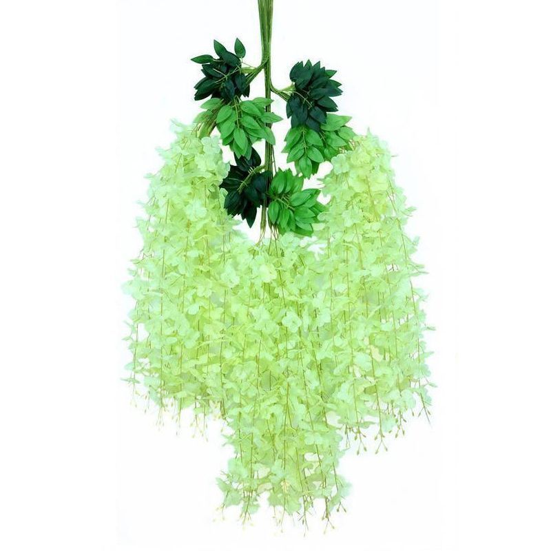ArtificialWisteriaFlowers-Green-110CM-12-StemPack - Image 1