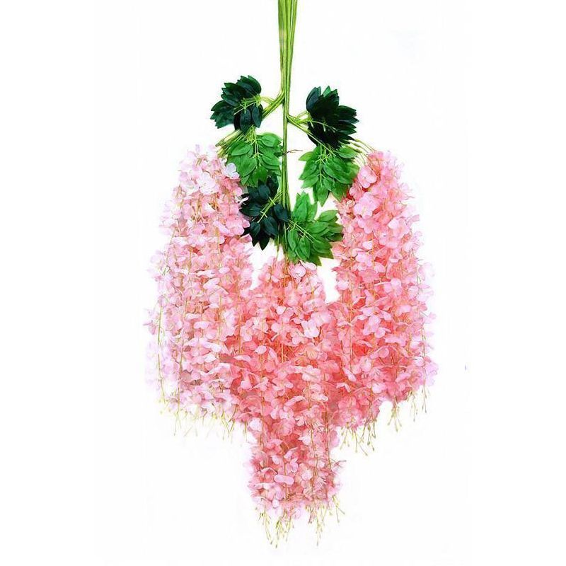 ArtificialWisteriaFlowers-LightPink-110CM-12-StemPack - Image 1