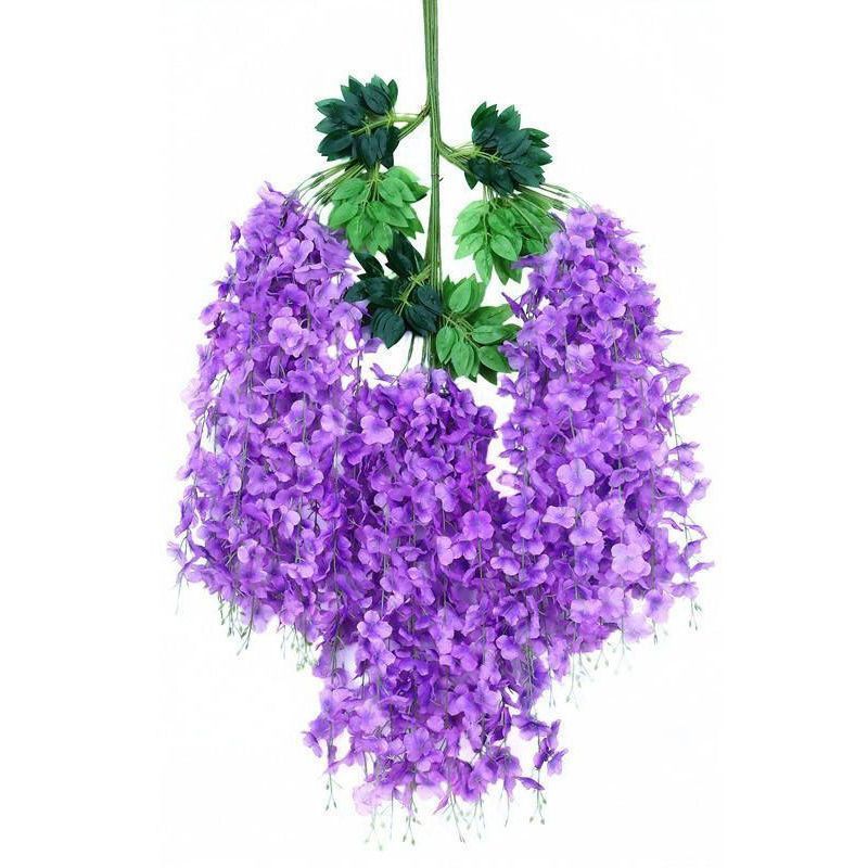ArtificialWisteriaFlowers-LightPurple-110CM-12-StemPack - Image 1