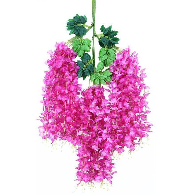 ArtificialWisteriaFlowers-Magenta-110CM-12-StemPack - Image 1