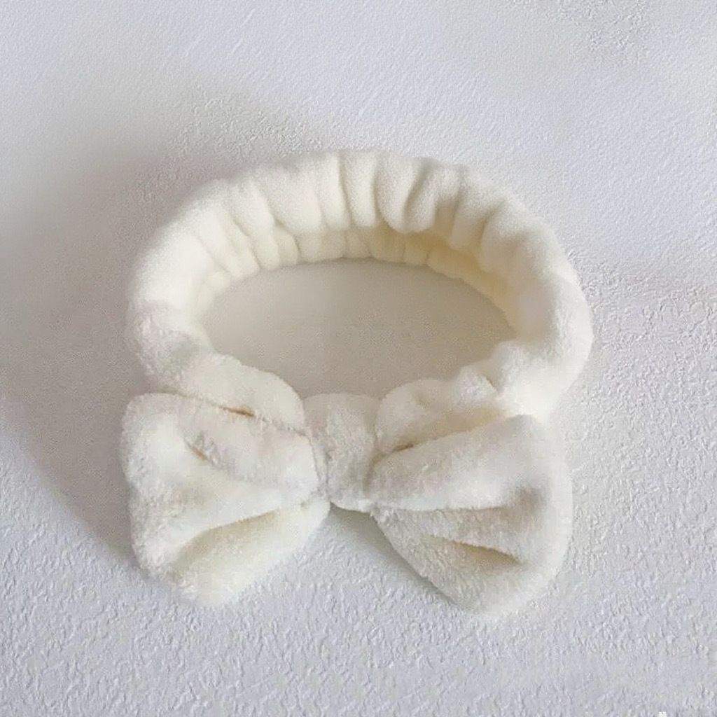 Autumn/Winter Plush Bow Headband Navy Blue - Image 6