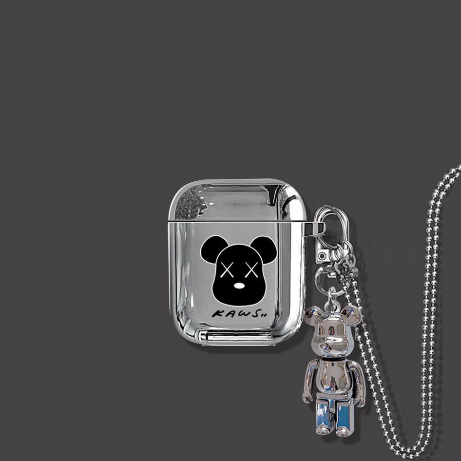Bear AirPods 1 2 Case+Keyring+Necklace - Image 1