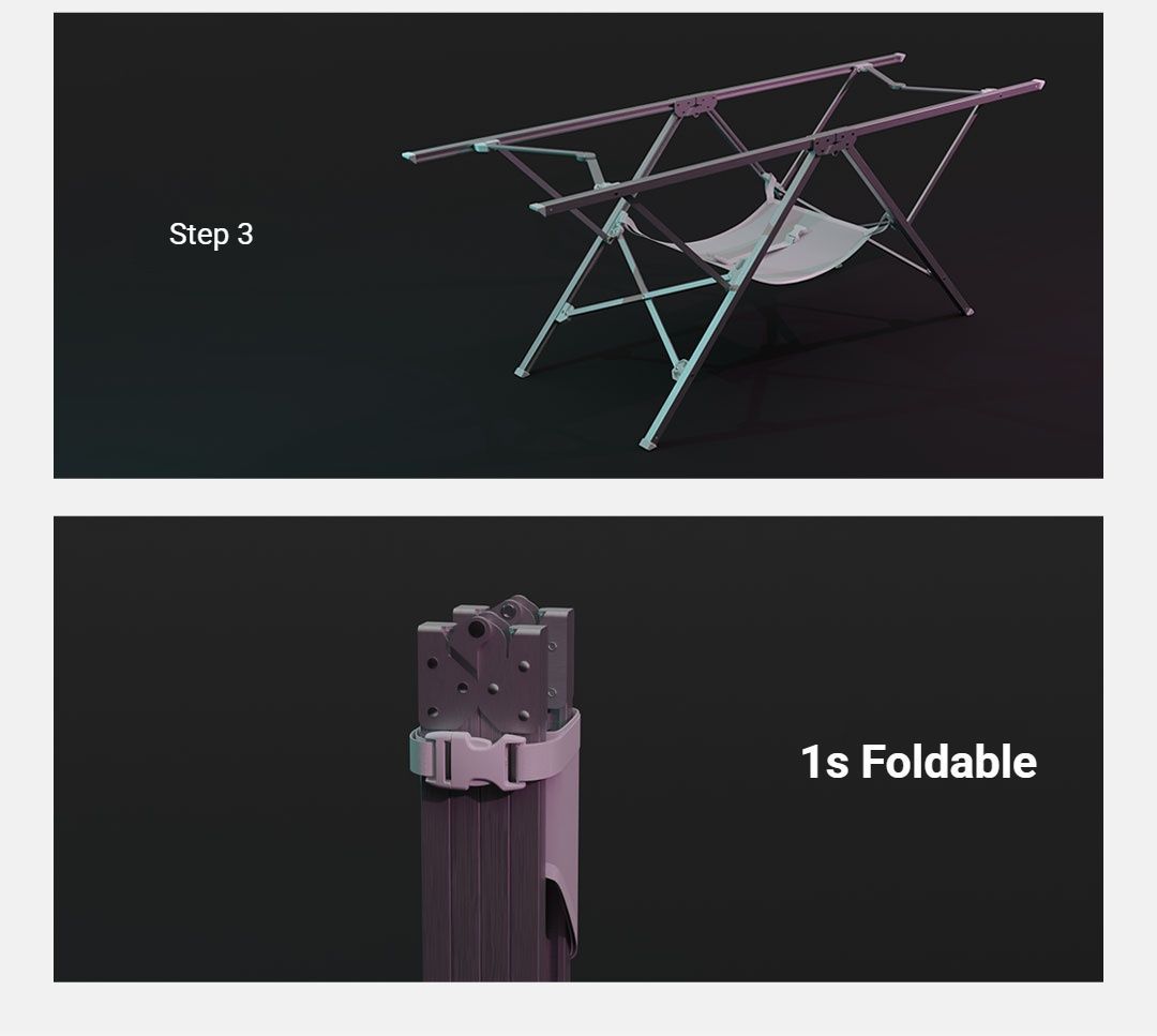 black Canopy Version-Canopy+Folding Table+2 Moon Chairs - Image 7