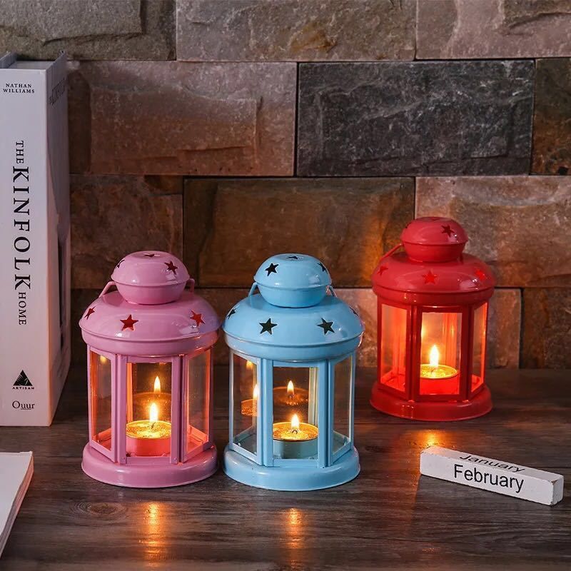 Black Pink and Red Candle Holder Set of 3 - Image 2