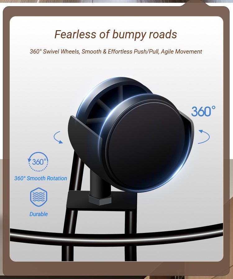Black Round Movable Plant Caddy with Wheels - Image 8