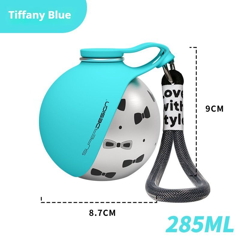 Blue Floral Print Xiaoman Portable Pet Water Bottle - Image 1