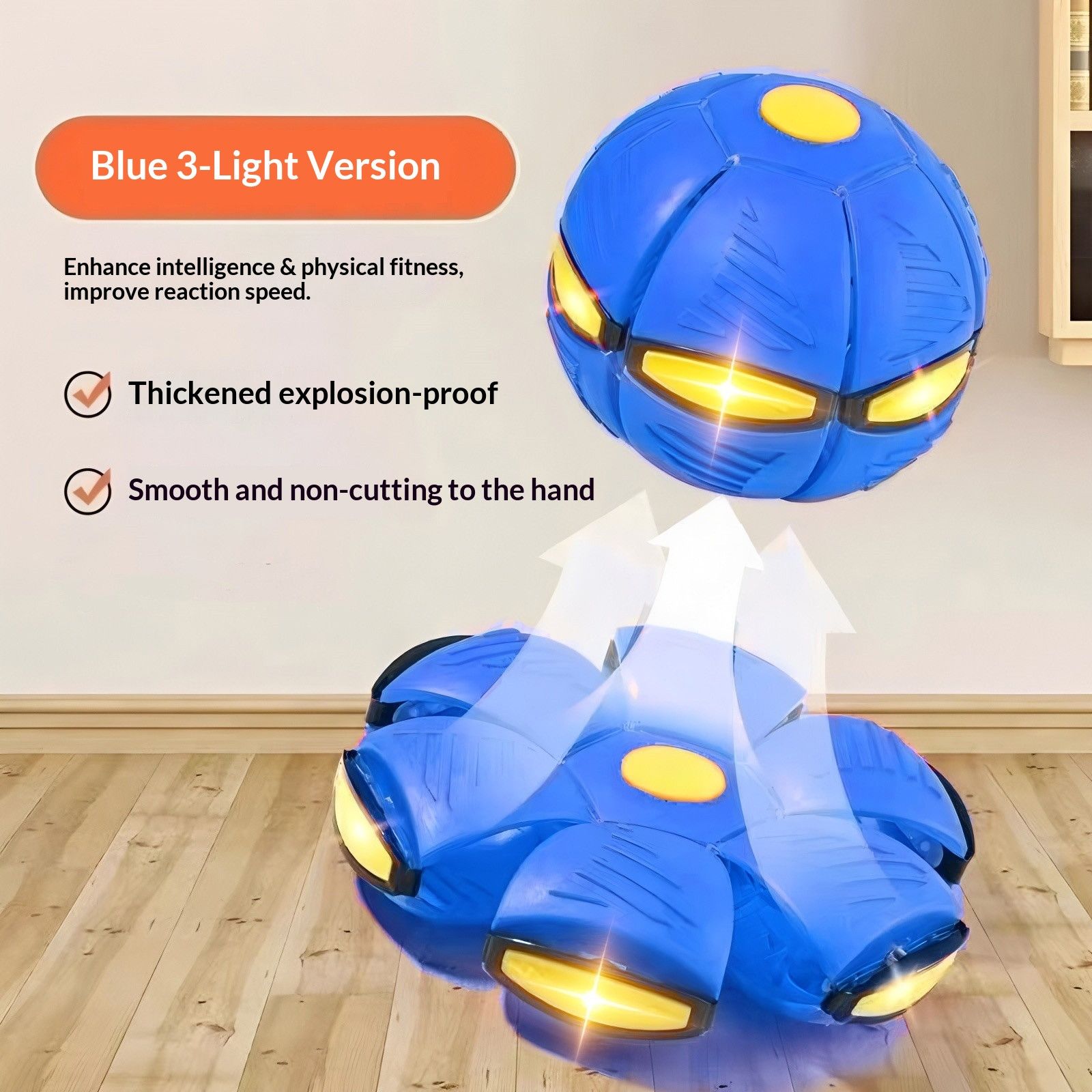 TransformingFlyingSaucerBall-Blue(ThreeLights) - Image 1