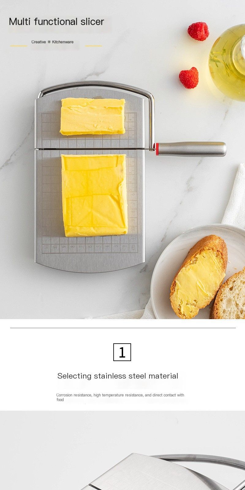 A stainless steel cheese slicer with scales-With scale - Image 6