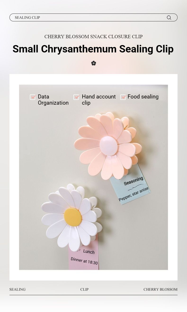 Daisy Sealing Clips Set Pink - Image 2