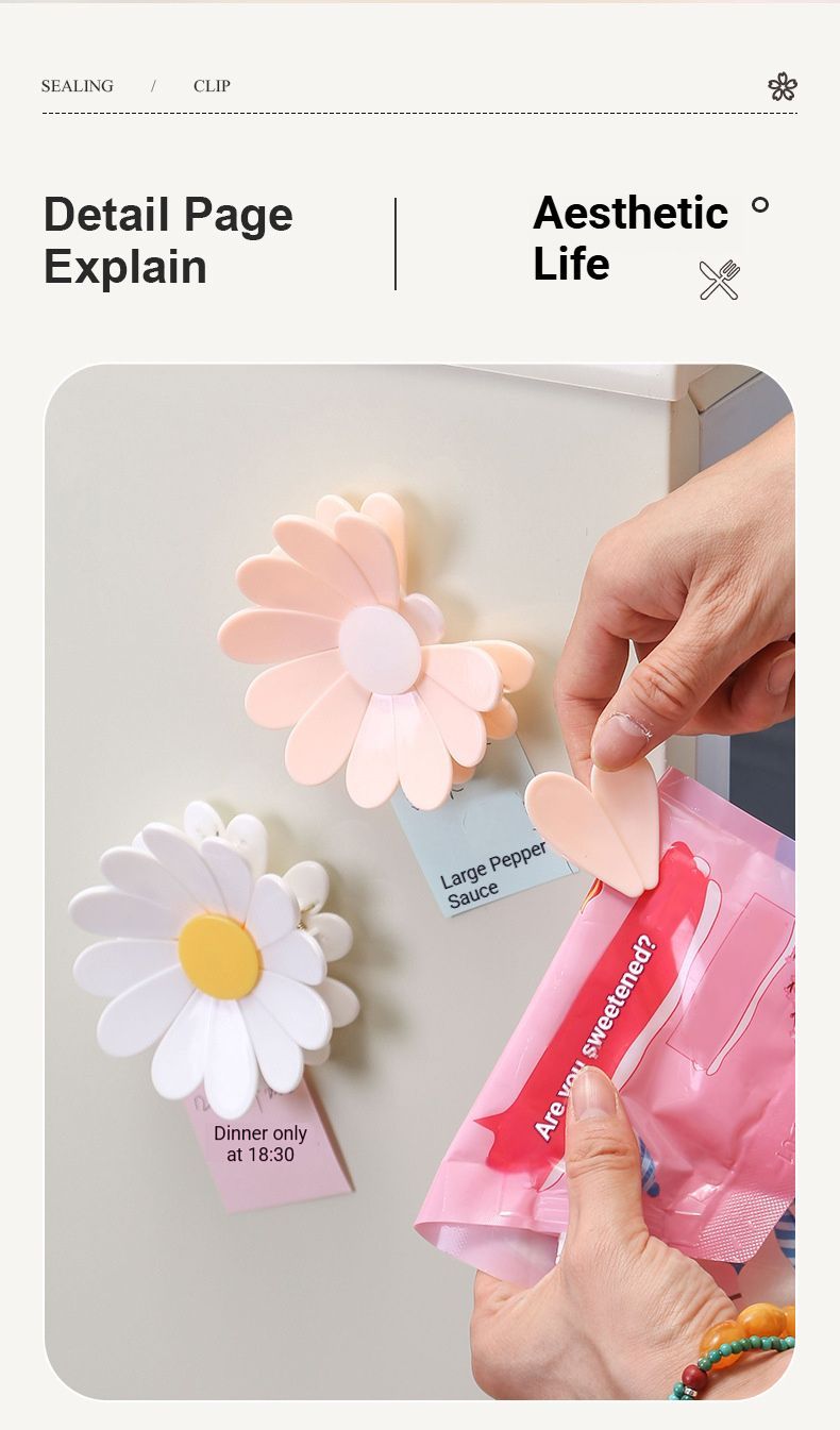 Daisy Sealing Clips Set Pink - Image 4