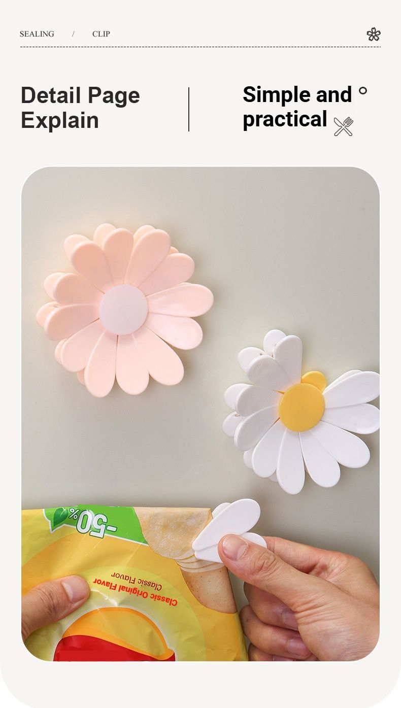 Daisy Sealing Clips Set White - Image 7