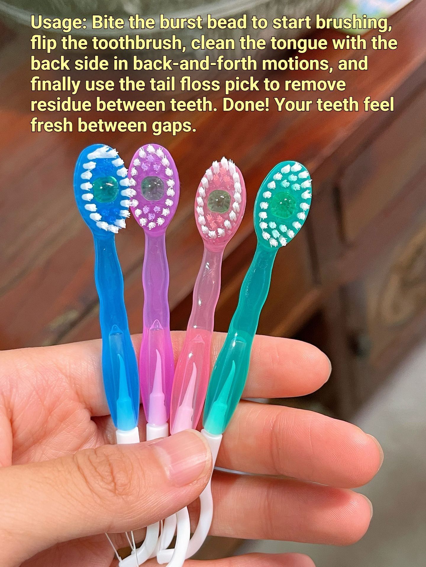 Disposable 3-in-1 Soft Toothbrush with Burst Bead - Image 4