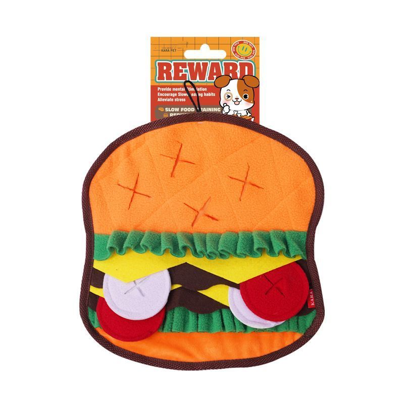 Dog Snuffle Mat for Foraging and Enrichment hamburger - Image 1