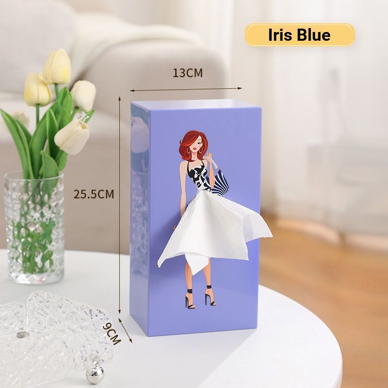Dreamy Iris Blue Princess Tissue Box Holder - Image 1