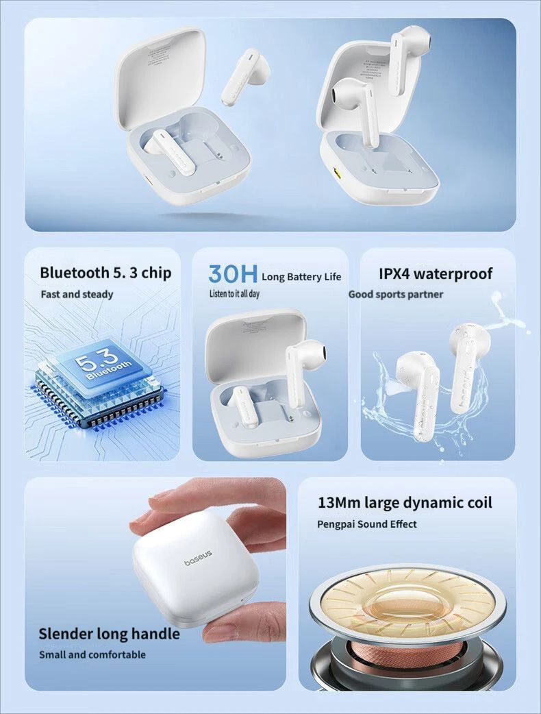 E16 Bluetooth headset-White - Image 6