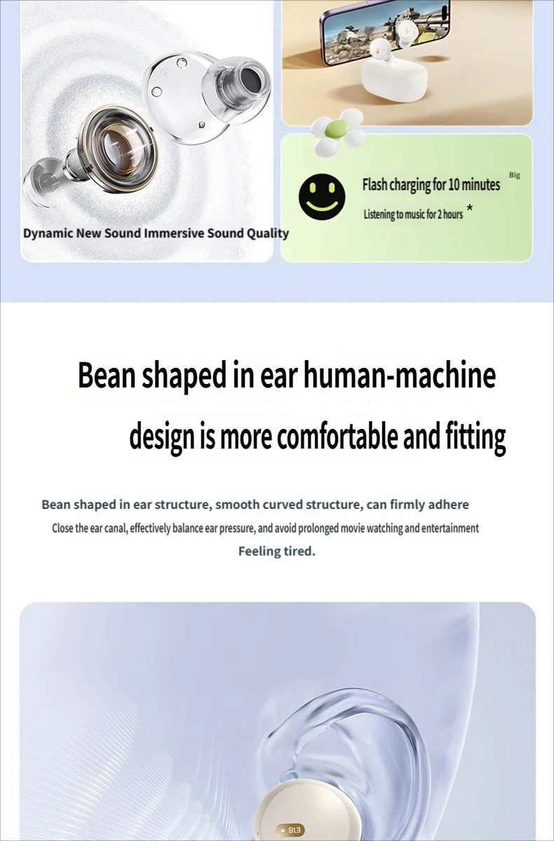 E18 Bluetooth headset-White - Image 6
