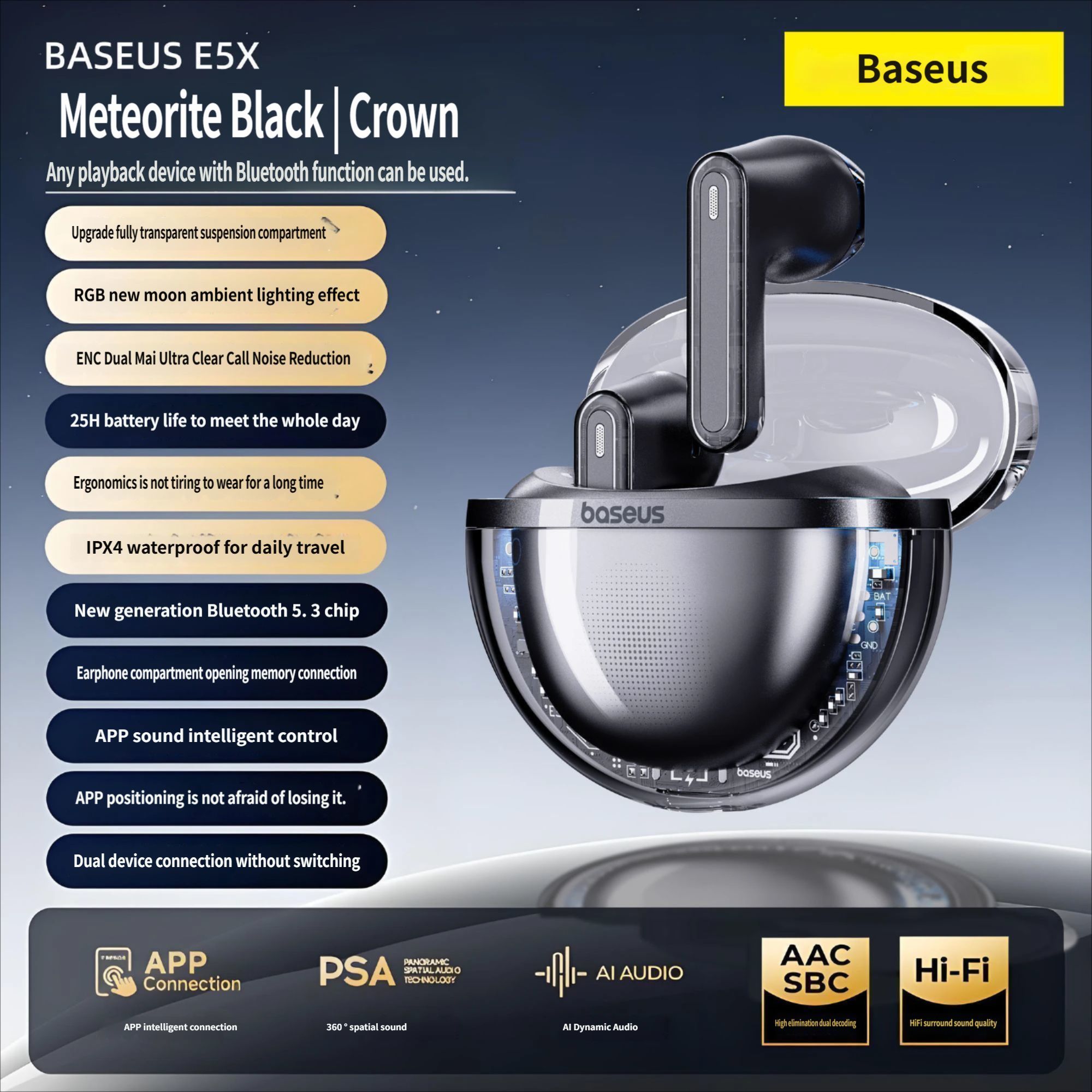 E5x Bluetooth headset-Black - Image 1