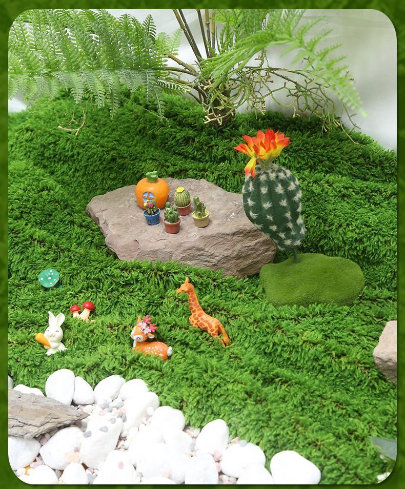 Enchanted Greenery Faux Moss Mat 100cm×100cm - Image 2