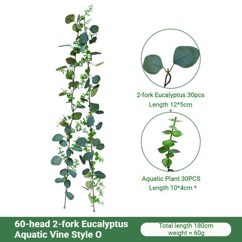 Eucalyptus Aquatic Vine - 60 Heads 2 Forks - O - Image 1