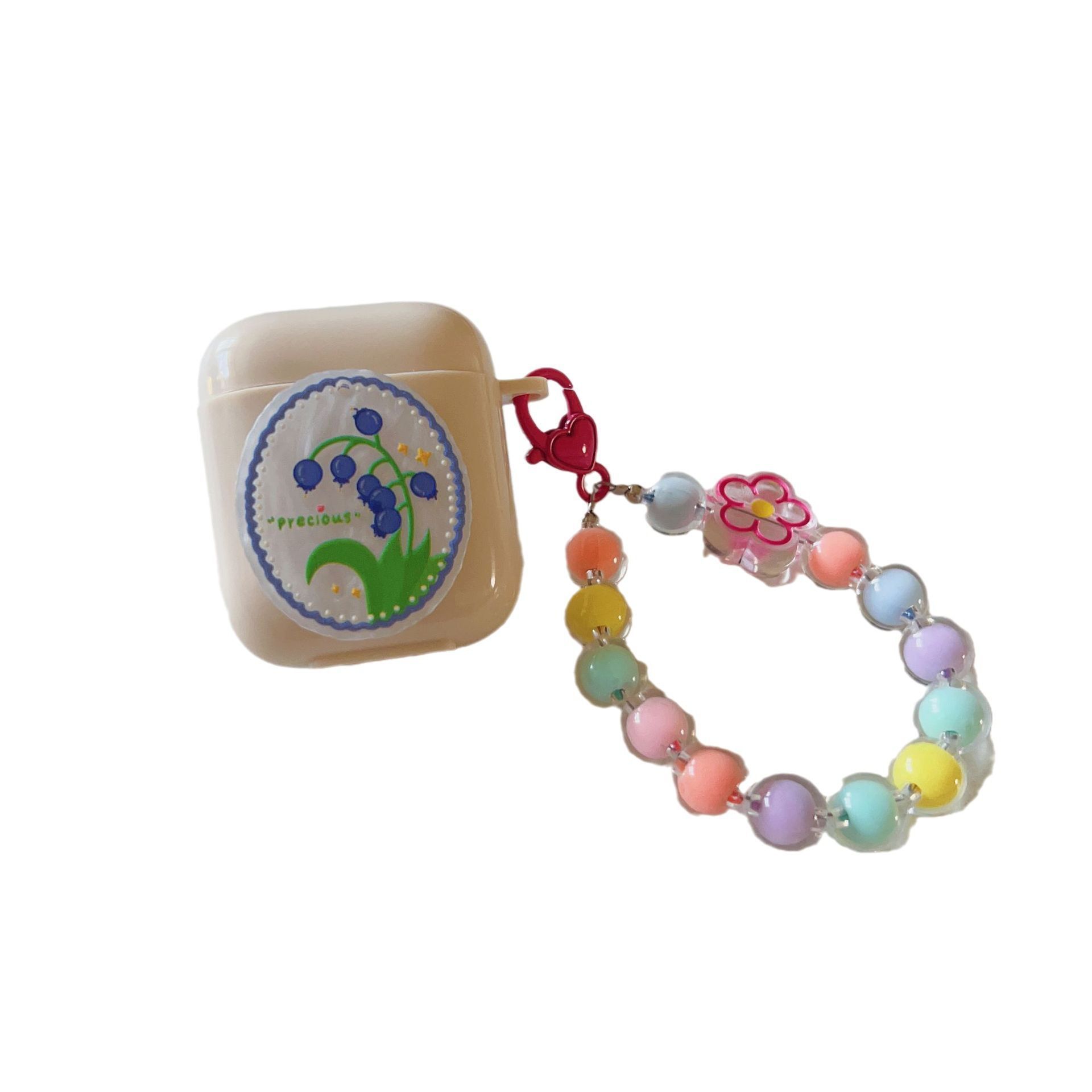 Floral patches + black base shell + colorful bracelet AirPods Pro 2 - Image 7