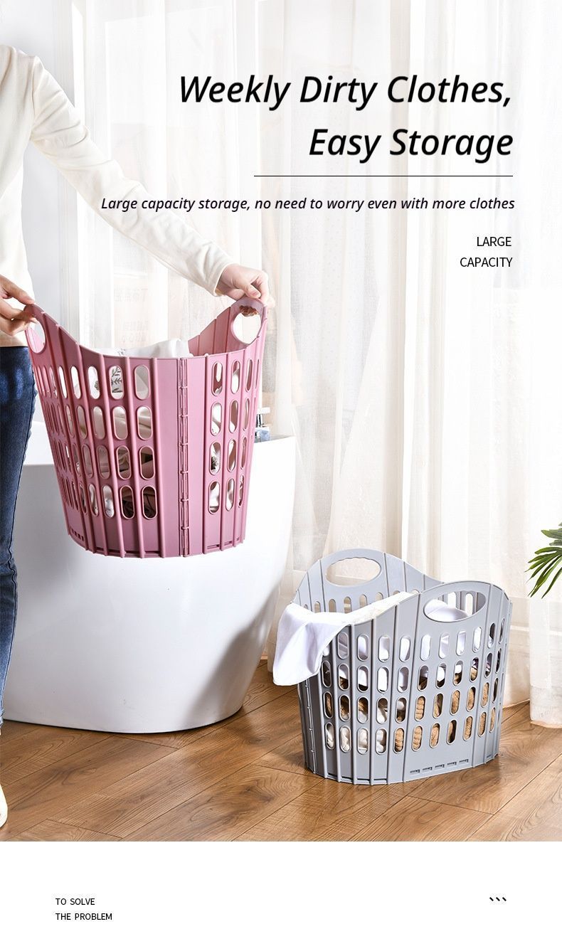 Fold the dirty clothes basket-large blue - Image 3