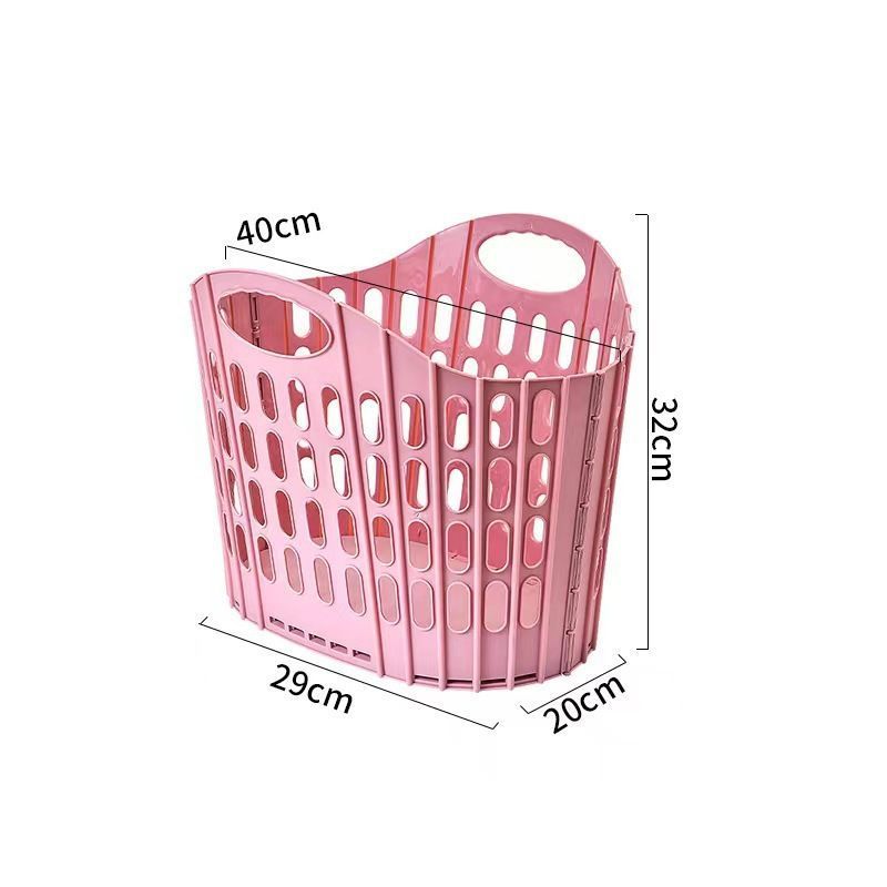 Fold the dirty clothes basket-small pink - Image 1