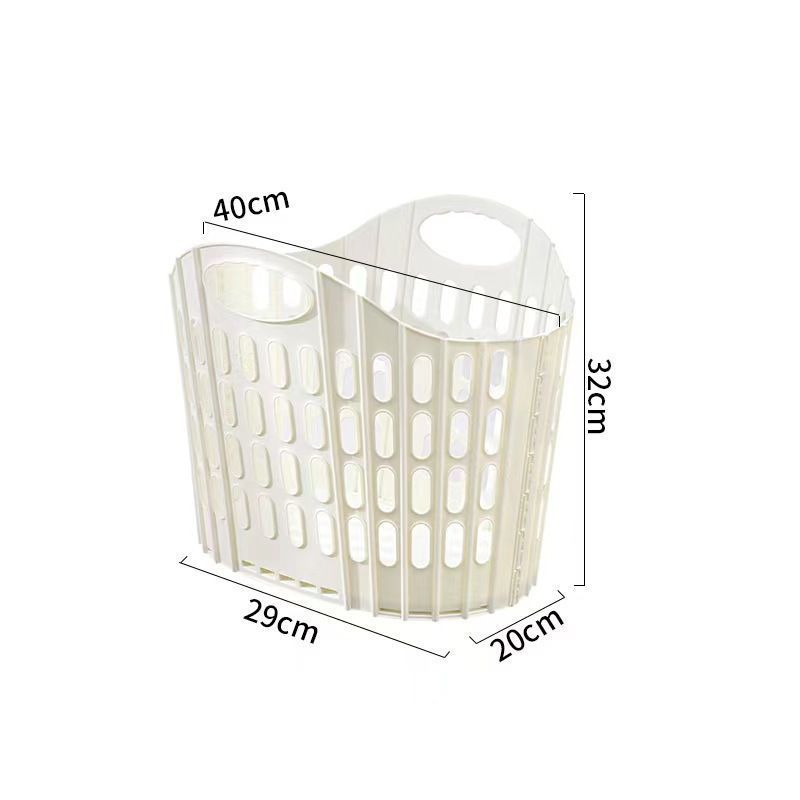 Fold the dirty clothes basket-small white - Image 1