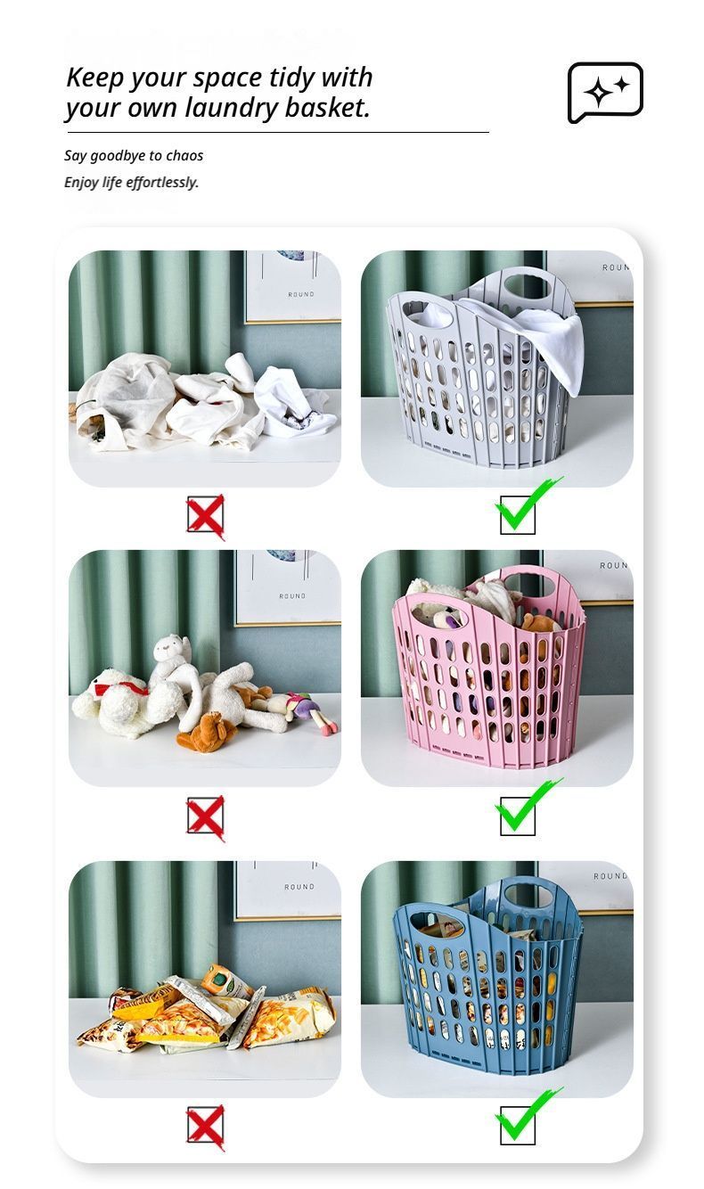 Fold the dirty clothes basket-small white - Image 4