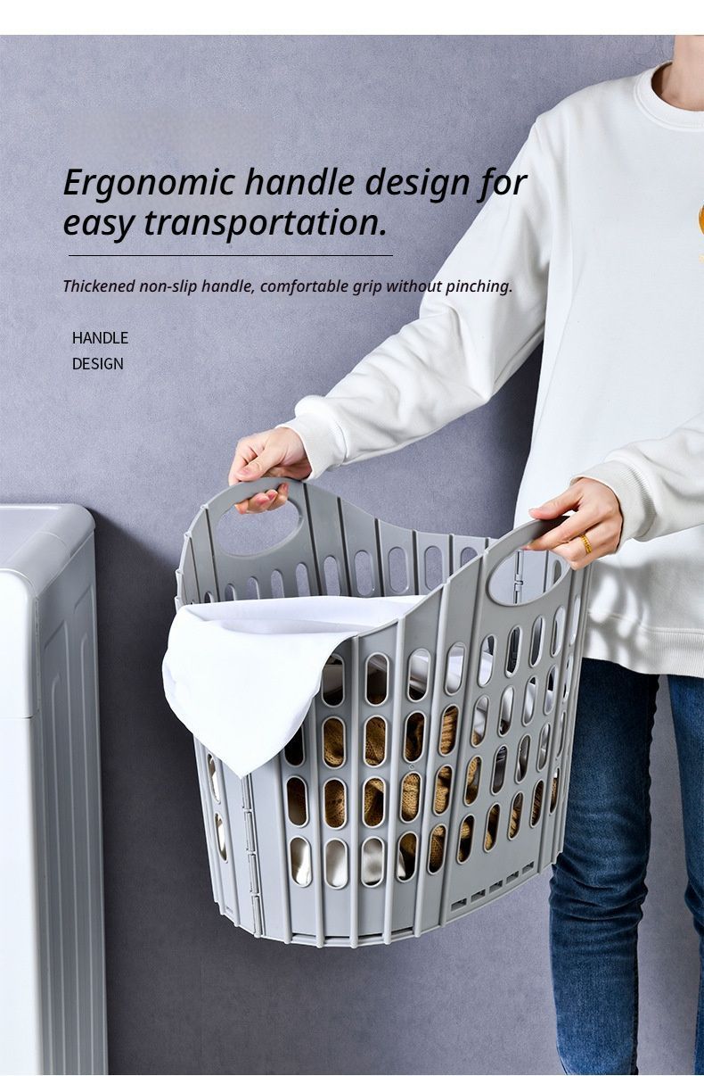 Fold the dirty clothes basket-small white - Image 5