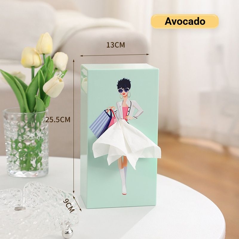 Fresh Avocado Green Princess Tissue Box Holder - Image 2