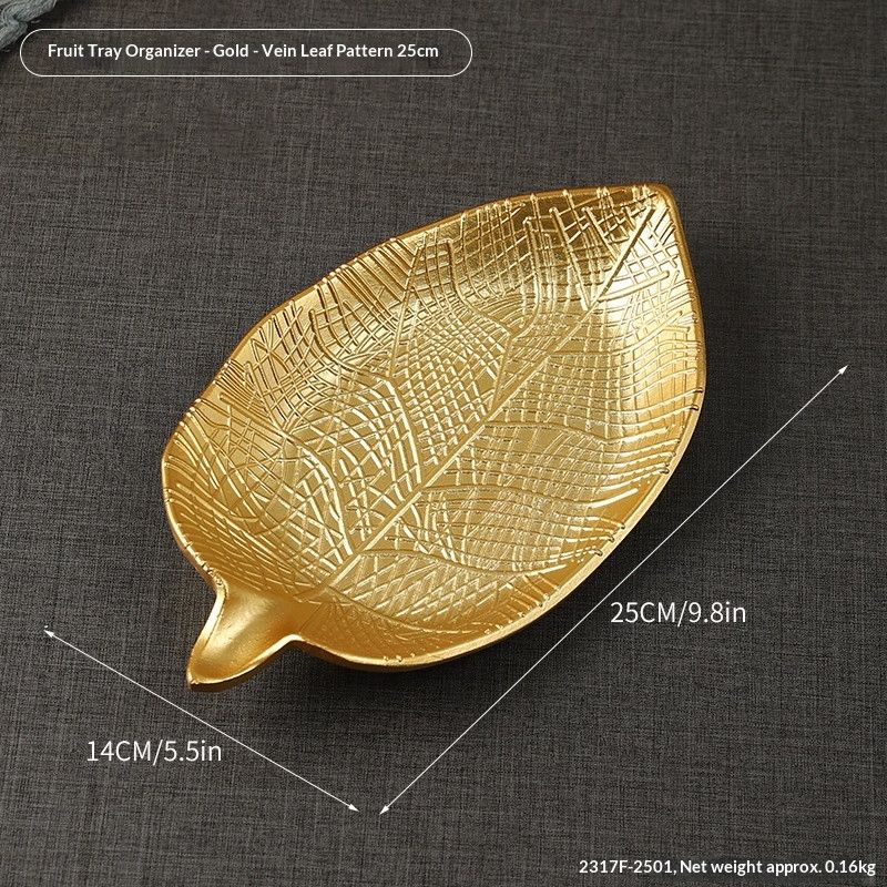 2317F-2501-Gold--VeinedLeaf25cm - Image 1