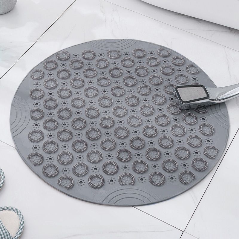 Gray Round Non-Slip Massage Bath Mat 30×30cm - Image 1