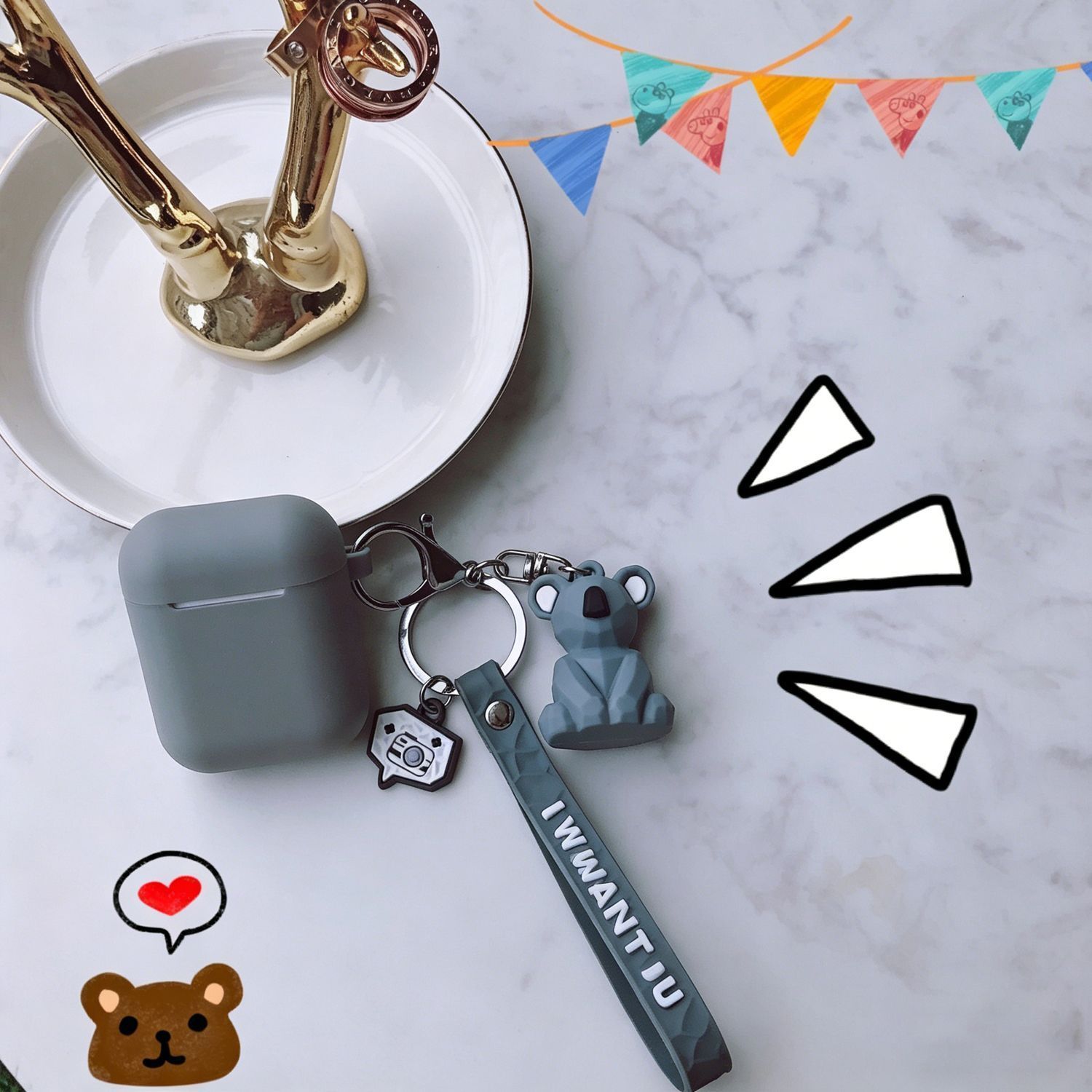 Grey set + Geometric Koala Apple AirPods 3 - Image 1
