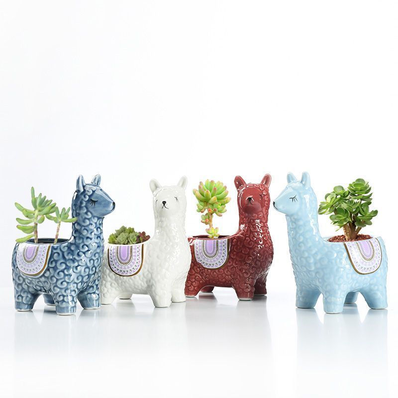 Head-Tilted-Alpaca-Orchid-Ceramic-Planter - Image 5