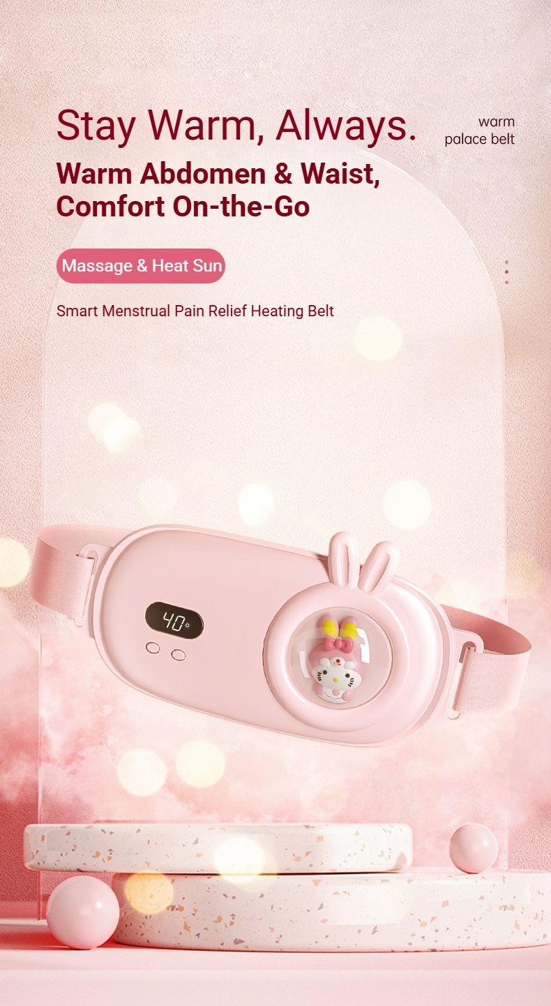 Heated Period Relief Waist Belt Pink Little Rabbit - Image 3