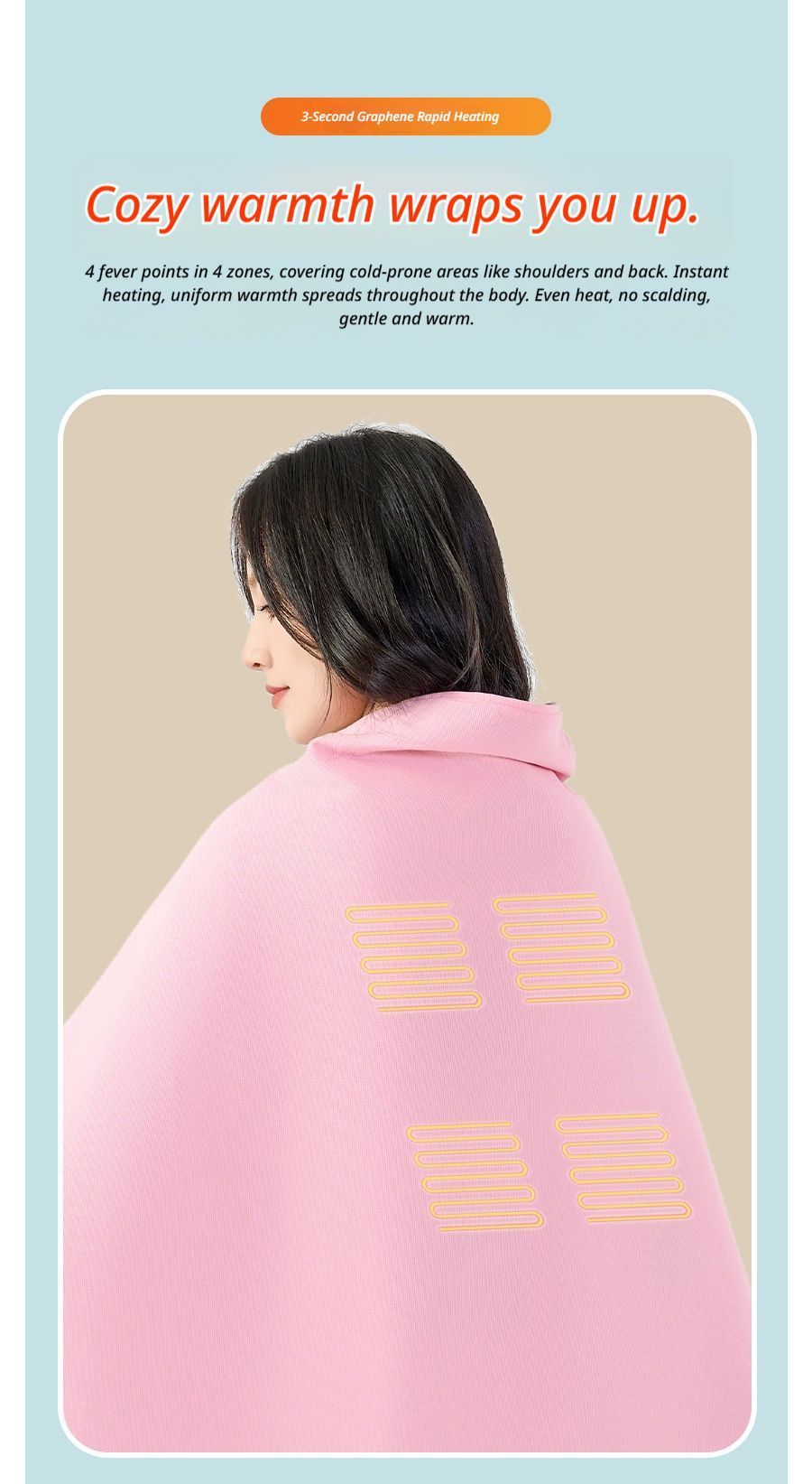 Heating Shawl - Pink - Image 6