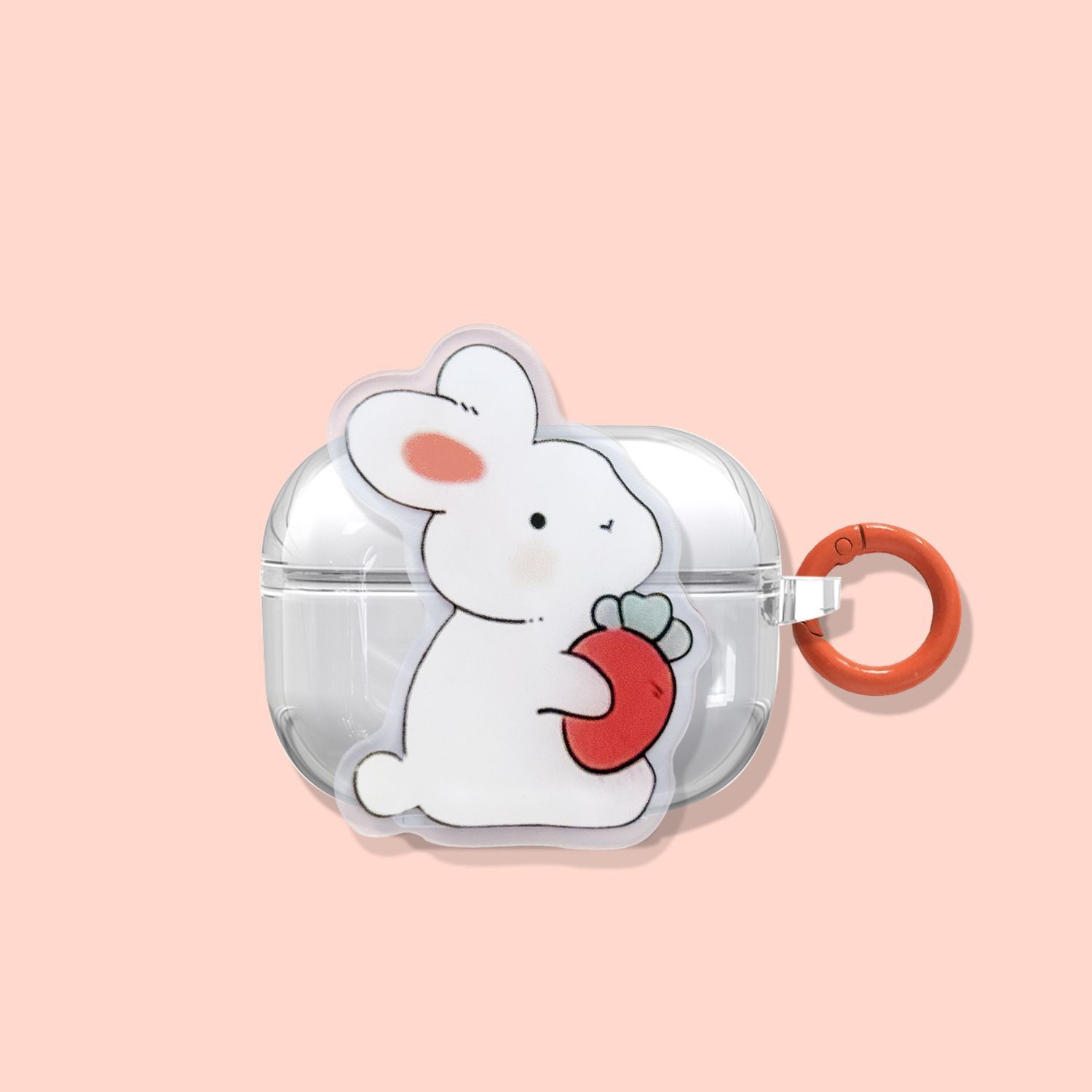 Hugging Radish Rabbit + Round Ring Apple Airpods 4 - Image 1