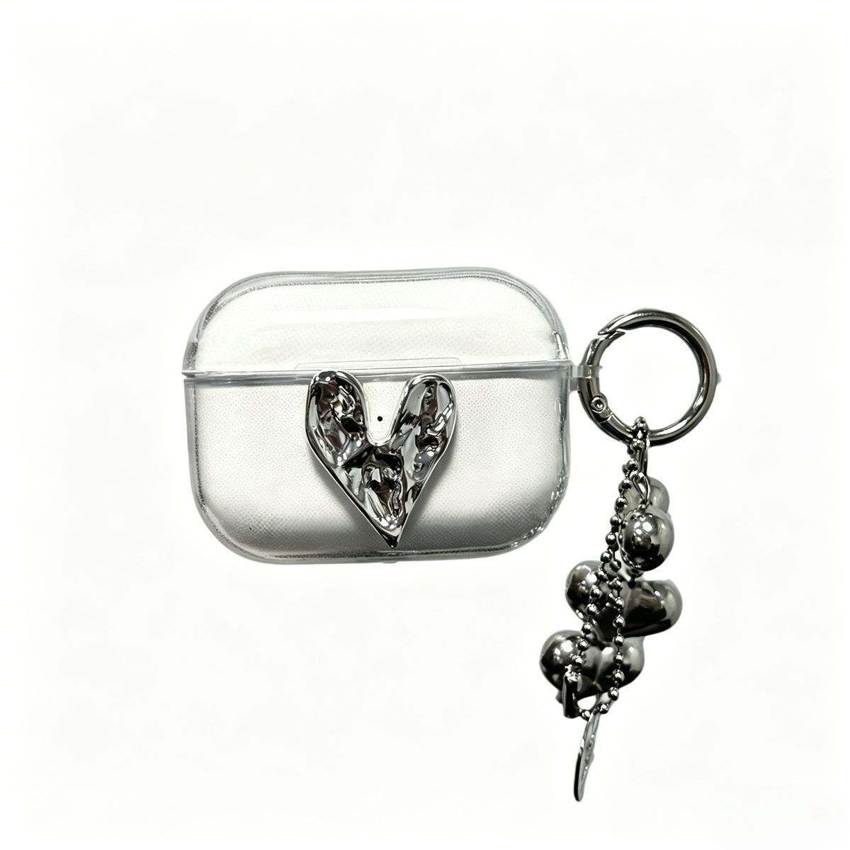 Irregular Heart Transparent Shell + Three Hearts Apple AirPods 4 - Image 6