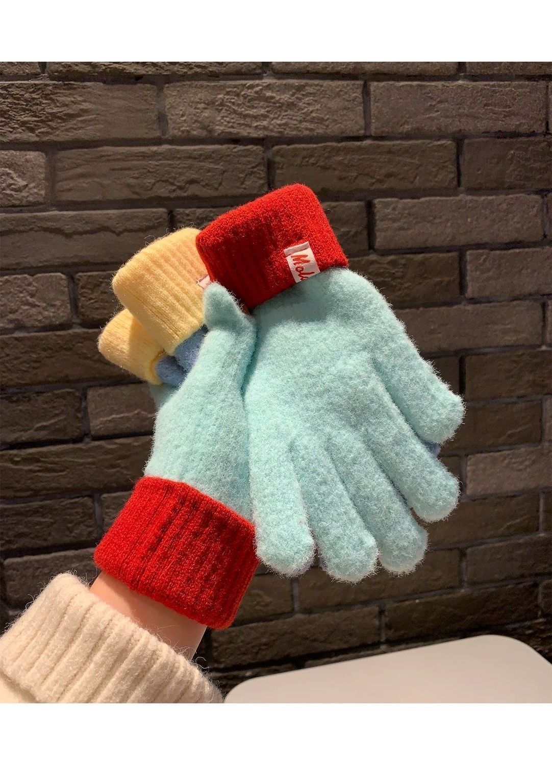 Knit Gloves Off White - Image 3