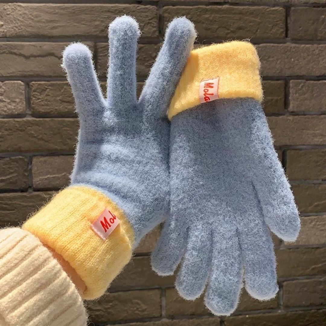 Knit Gloves Sky Blue - Image 1