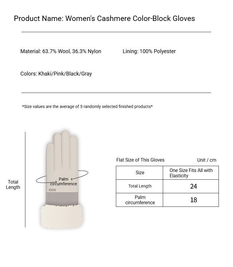 Ladies Winter Warm Cashmere Gloves DY36 Dai Yue Black - Image 7