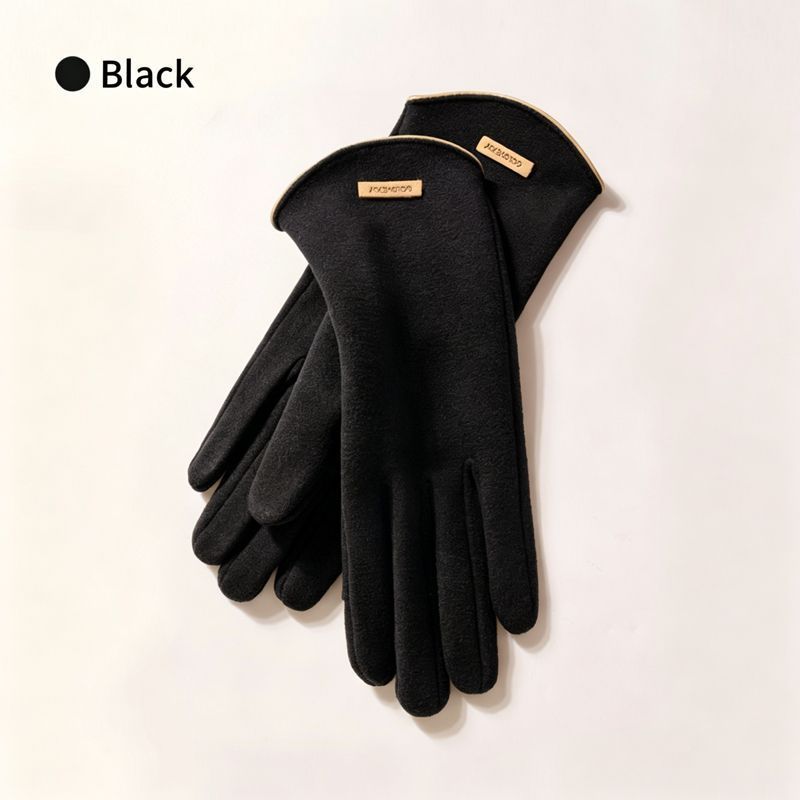 Ladies Winter Warm Cashmere Gloves DY43 Dai Yue Black - Image 1