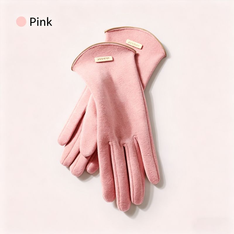 Ladies Winter Warm Cashmere Gloves DY43 Grapefruit Pink - Image 1