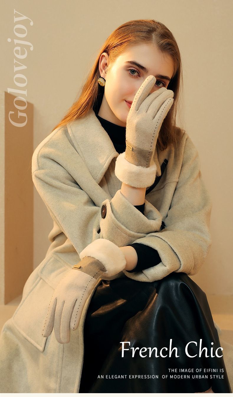 Ladies Winter Warm Cashmere Gloves DY43 Grapefruit Pink - Image 3