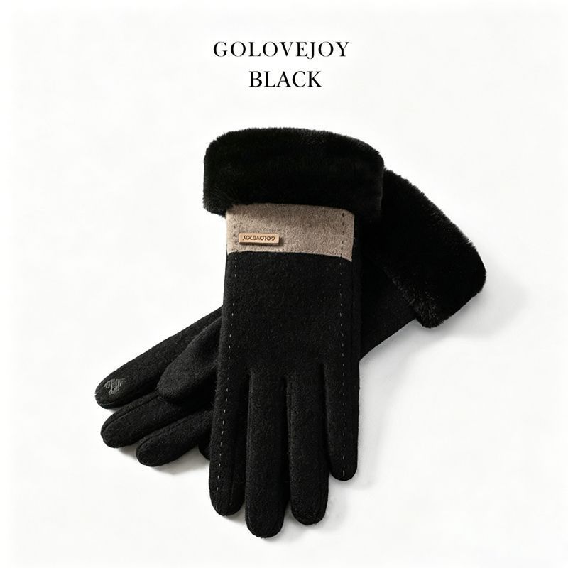 Ladies Winter Warm Cashmere Gloves DY50 Gray - Image 2